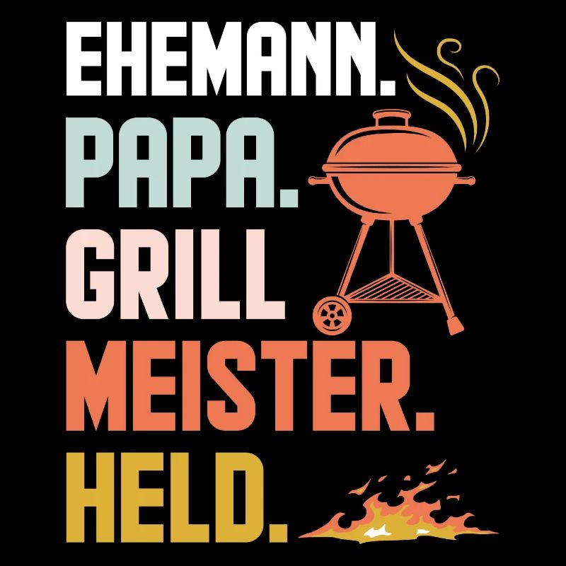 Ehemann Papa Grillmeister Held Retro