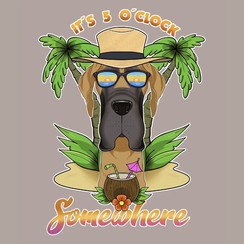 It Is 5 OClock Somewhere Drinking Great Dane