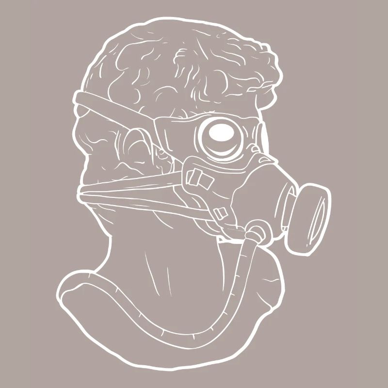 Zombiecore Ästhetische David Kopf Statue Maske