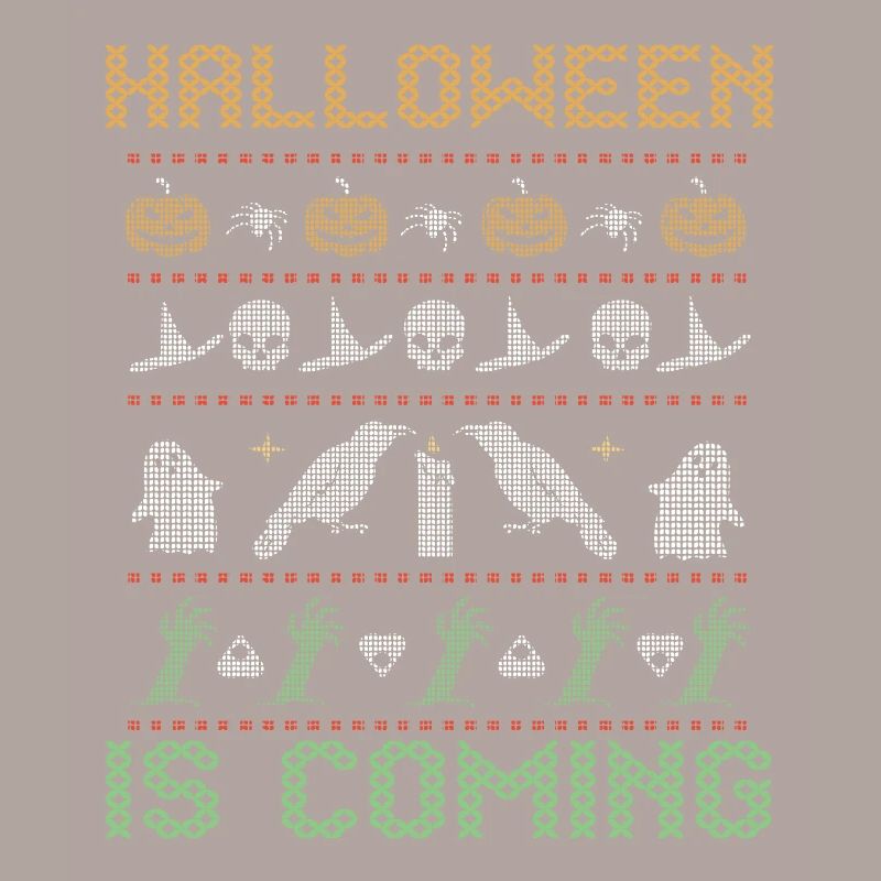 Stitch Pattern Horror Creatures Coming Halloween