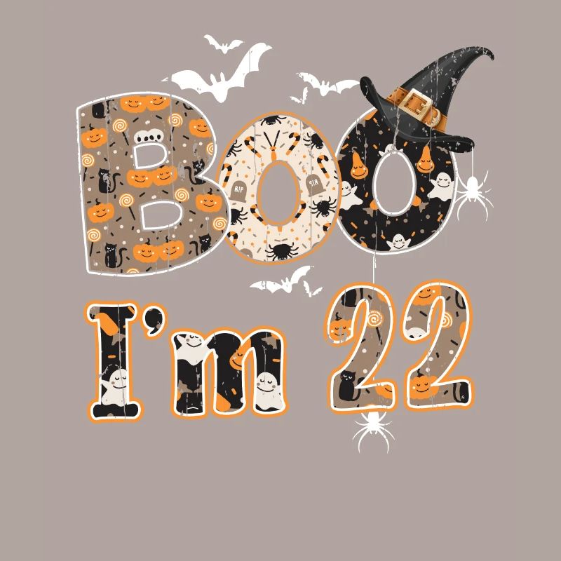 Halloween Pattern Ghost Creatures Naissance Age 22