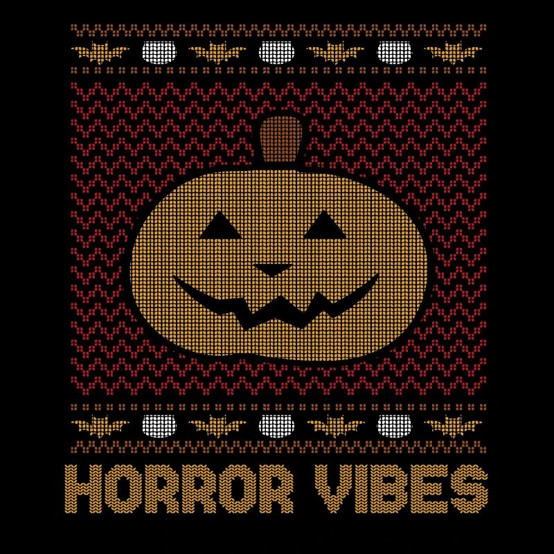 Stitch Pattern Pumpkin Creature Horror Halloween