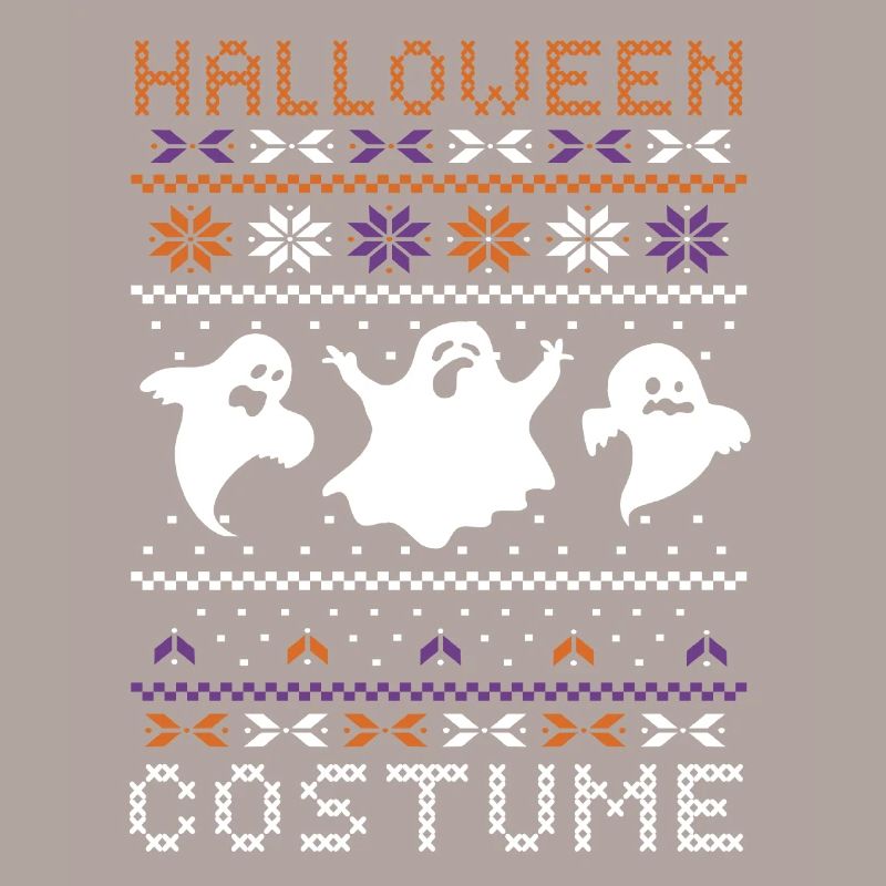 Stitch Pattern Ghost Creatures Scary Halloween
