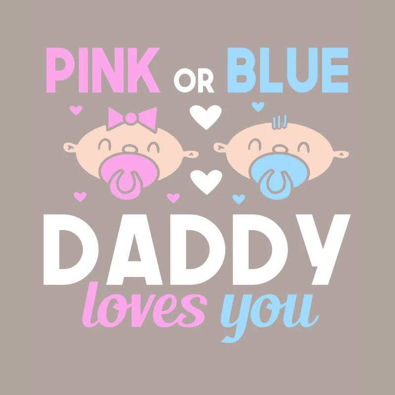 Pink Oder Blue Daddy Liebt Dich Vater Geschlecht