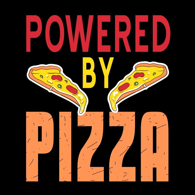 Powered By PIZZA Retro Pizza Lover Designs