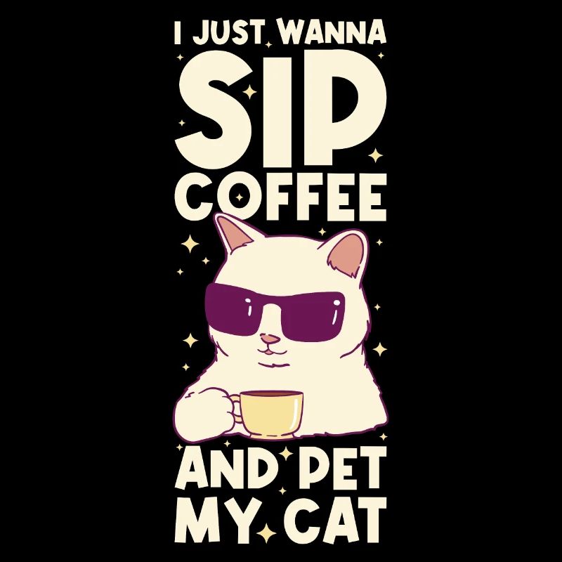 Sip Coffee And Pet My Cat Katze Geschenk