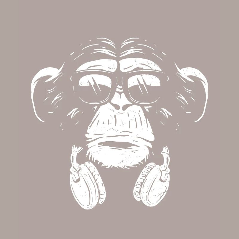Monkey Cooler Affe DJ Kopfhörer Geschenkidee Party