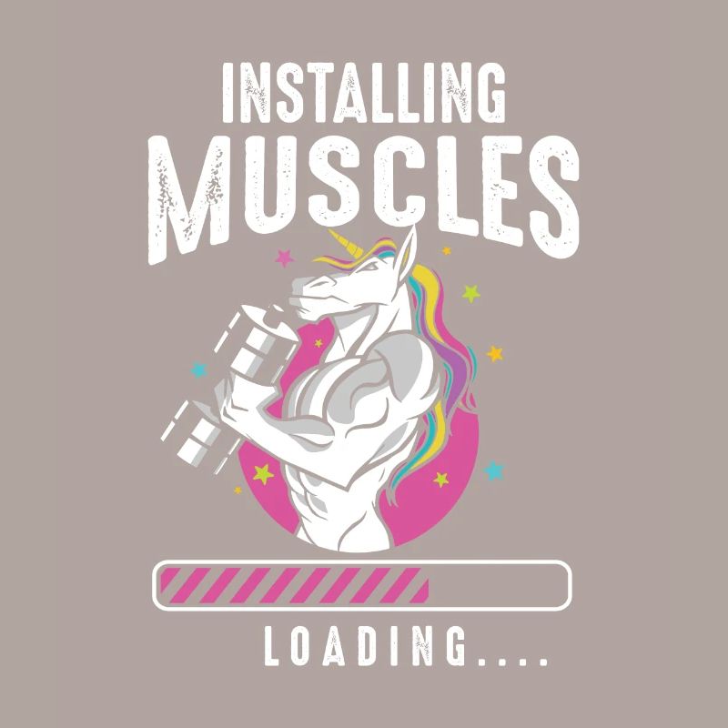 Installing Muscles Loading Workout Gym Unicorn