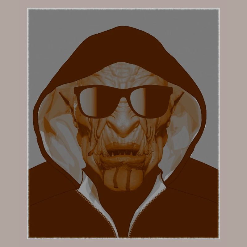 Ghetto Orc avec lunettes de soleil et capuche