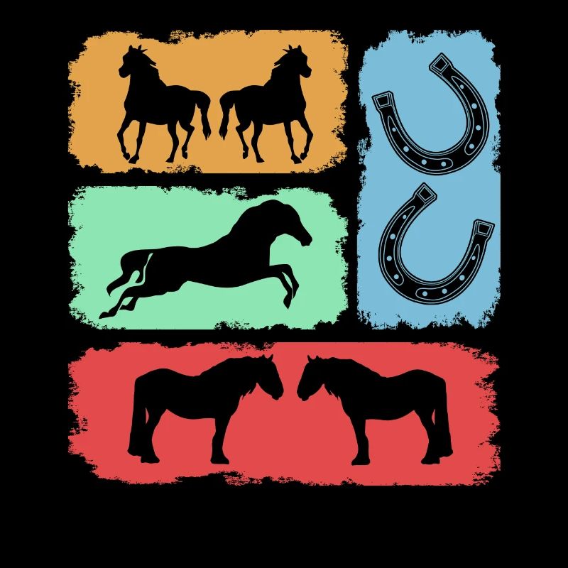 Équitation Cheval Fer à cheval rétro Cavalier