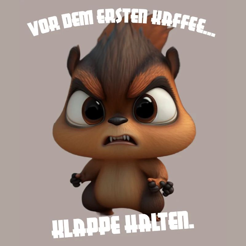 süßes Eichhörnchen mit Spruch Kaffee