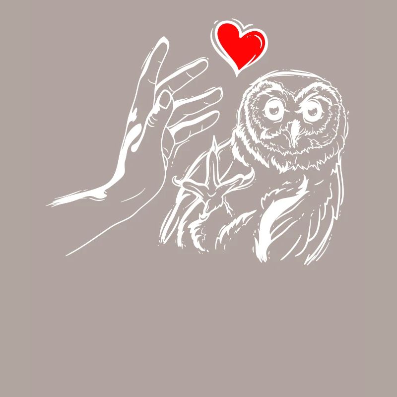 Eule Herz Händchen Halten mit Eule