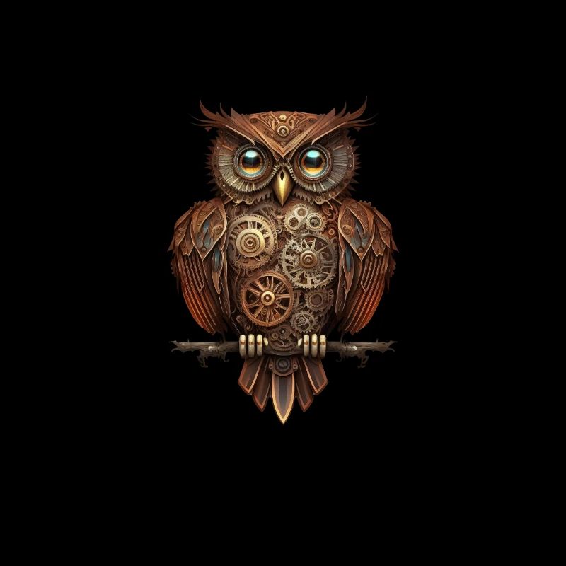 Eule mit Uhrwerk Steampunk Design