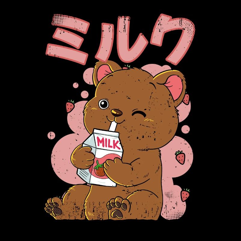 Kawaii Bär Erdbeermilch
