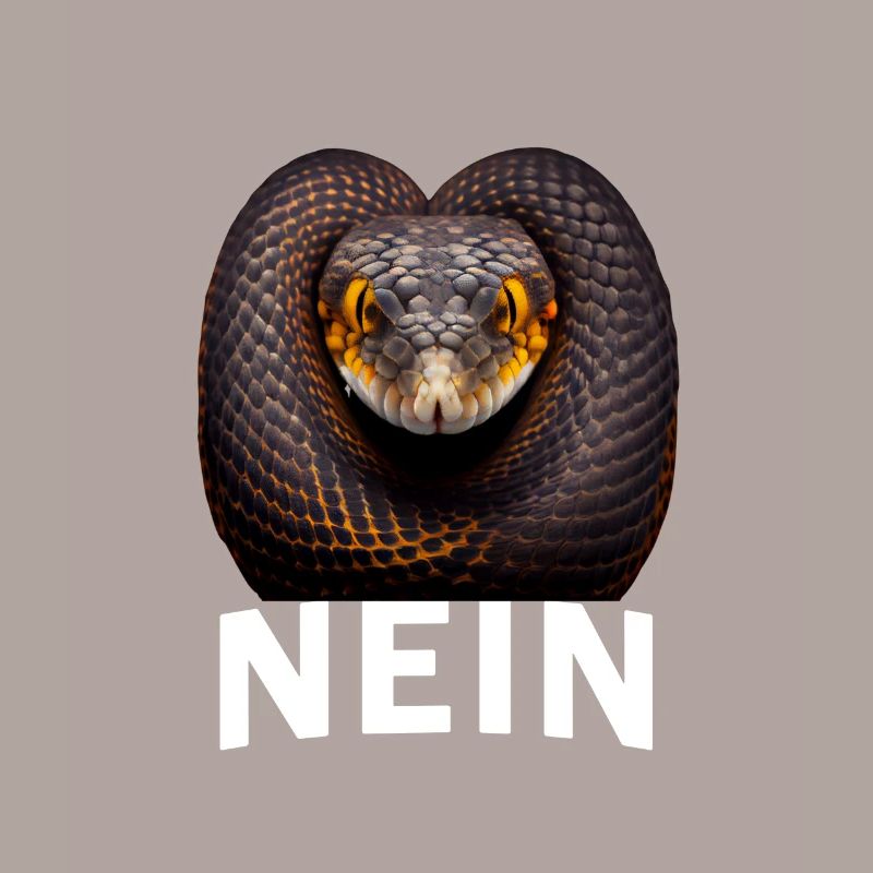 Statement Schlange, Nö Fun, Einfach Nö, Nein