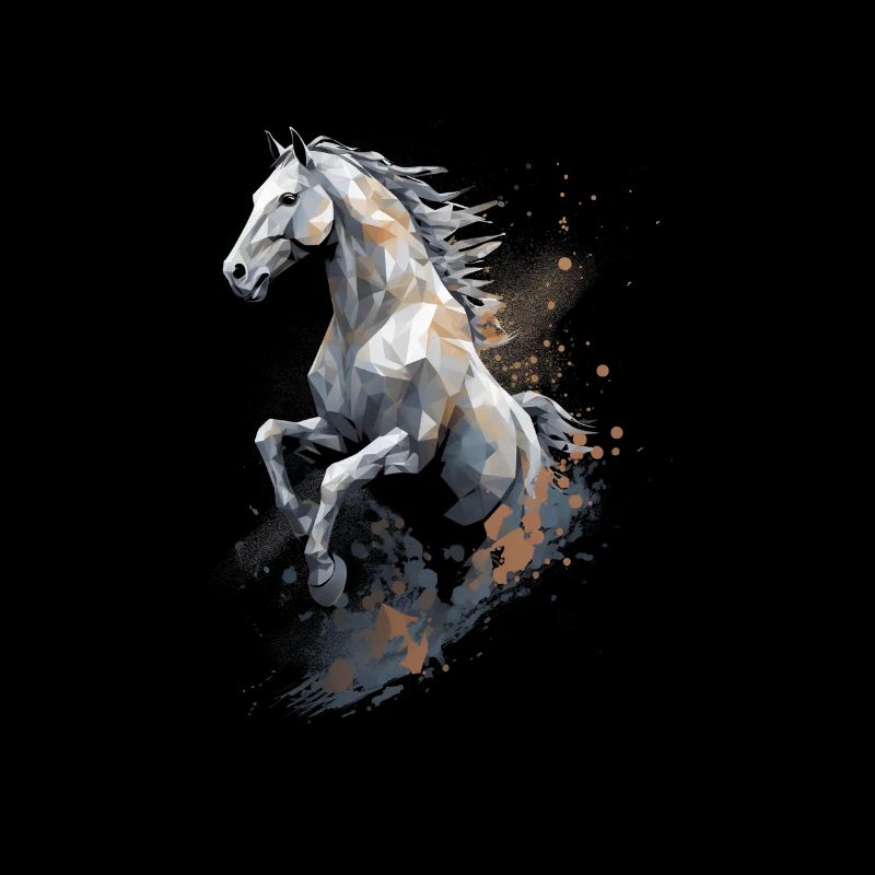 Springpferd Polygon im Staub