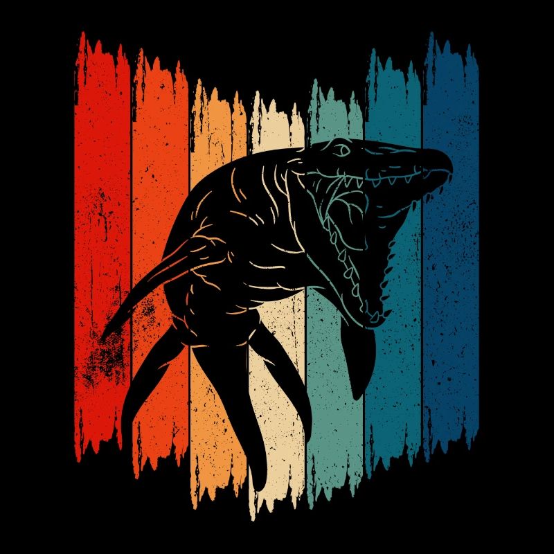 Retro Mosasaurus Vintage Mosasaurus