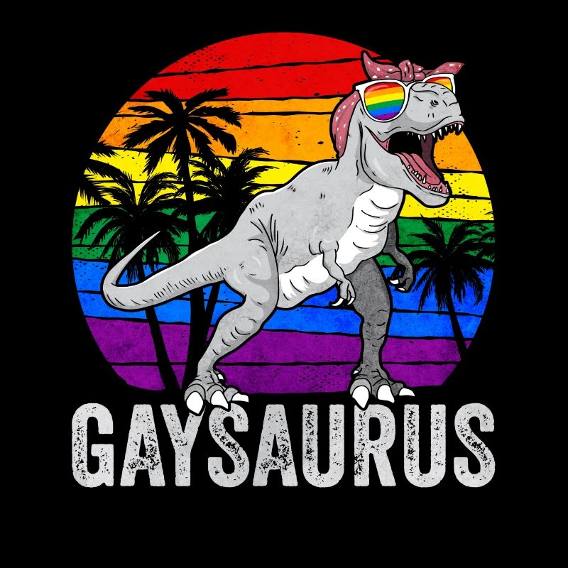 Gay Pride Rainbow Flag Dinosaur Tr