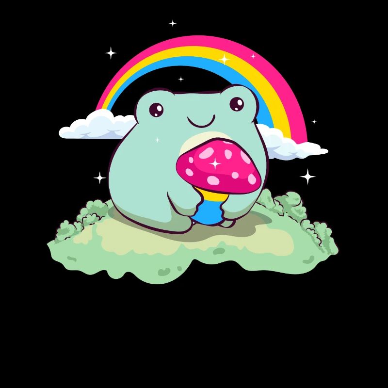 Pansexual Pride Pan Flag Cute Frog Mushroom Subtle