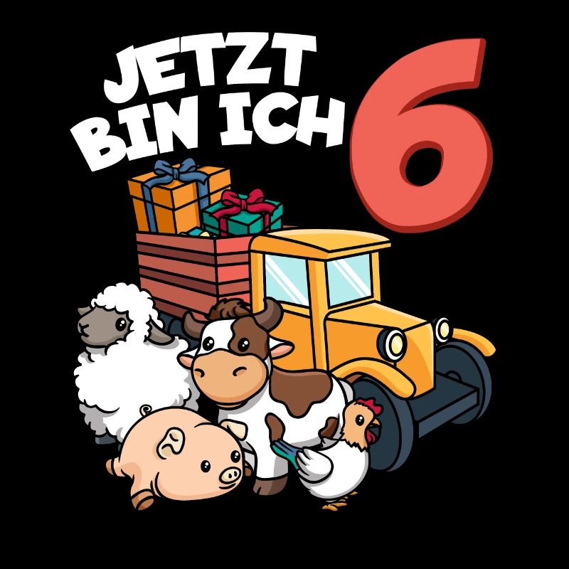 Ich bin schon 6 Traktor 6. Geburtstag