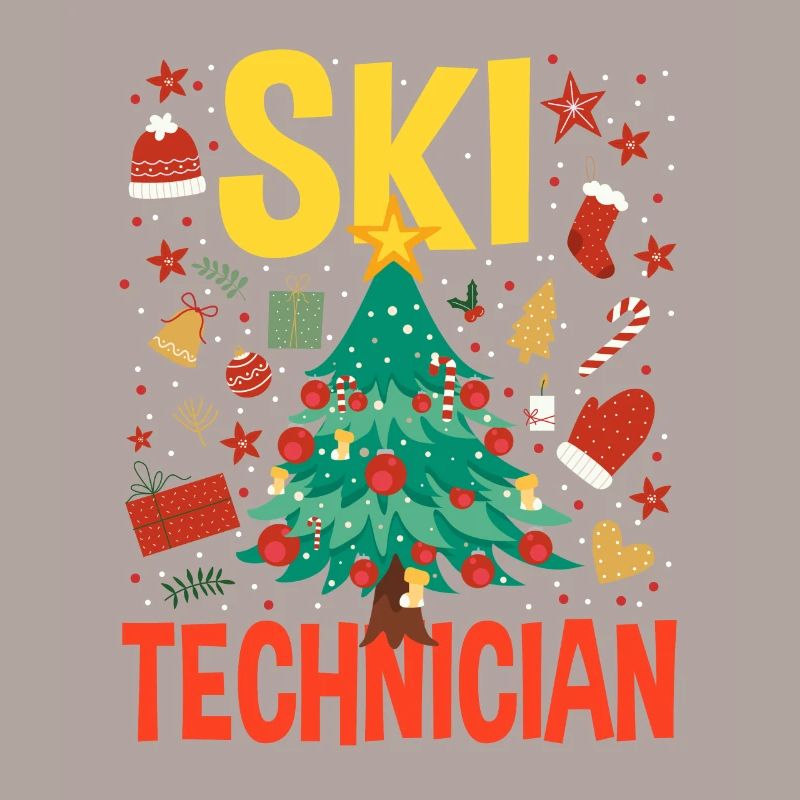 Costume de sapin de Noël de technicien de ski