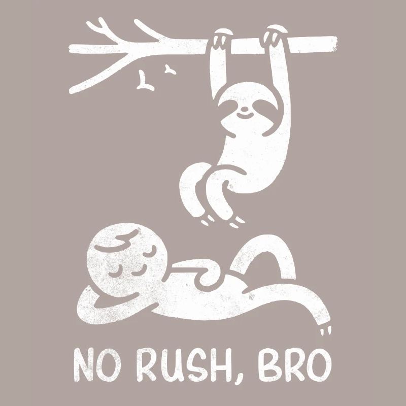 No Rush Sloth and Human Doodle Tee