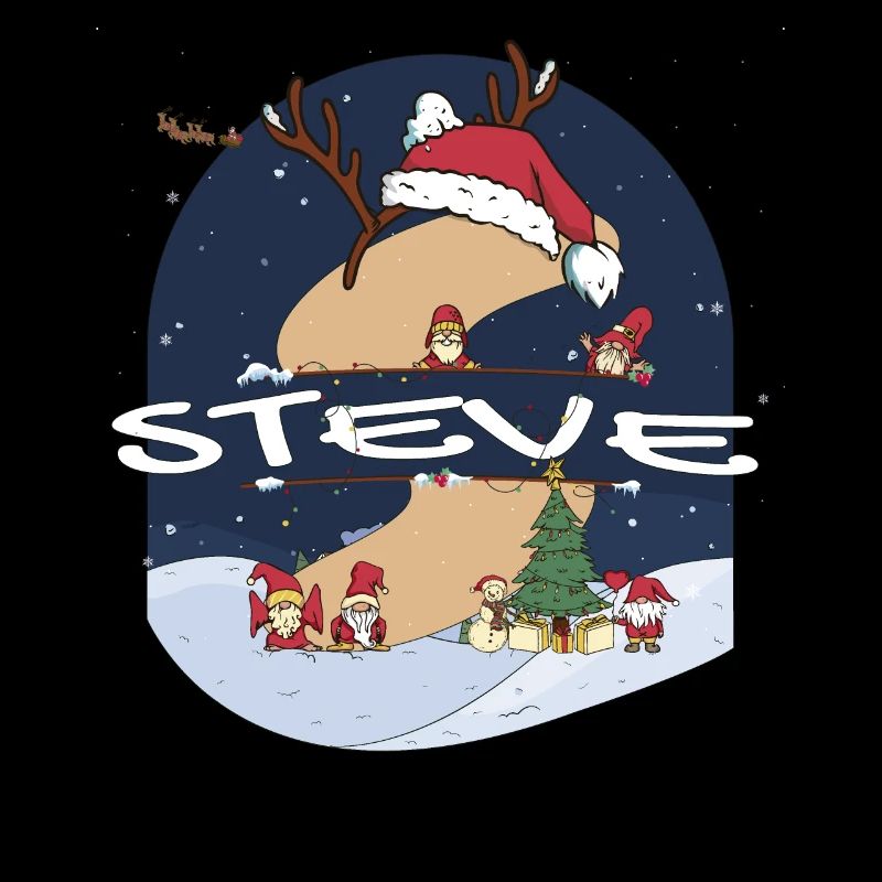 Impressionnant Steve Nom w chapeau de Père Noël dans le thème de Noël