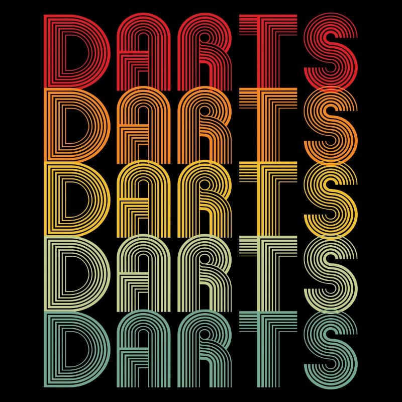 Colorful retro darts design