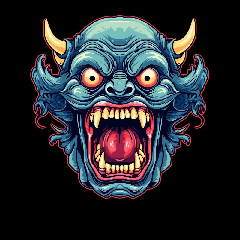 Japanese Hannya Demon Samurai Warrior Oni Mask