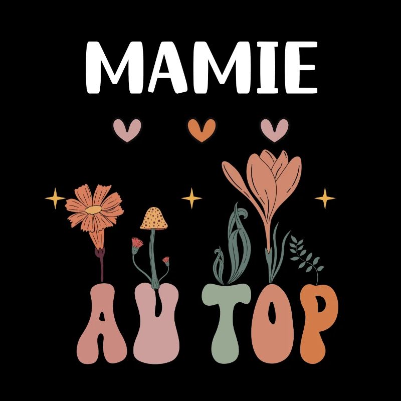 mamie au top fleurs bohème grand-mère