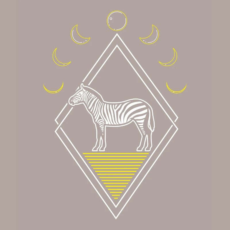 Zebra Abstrait Phases de Lune