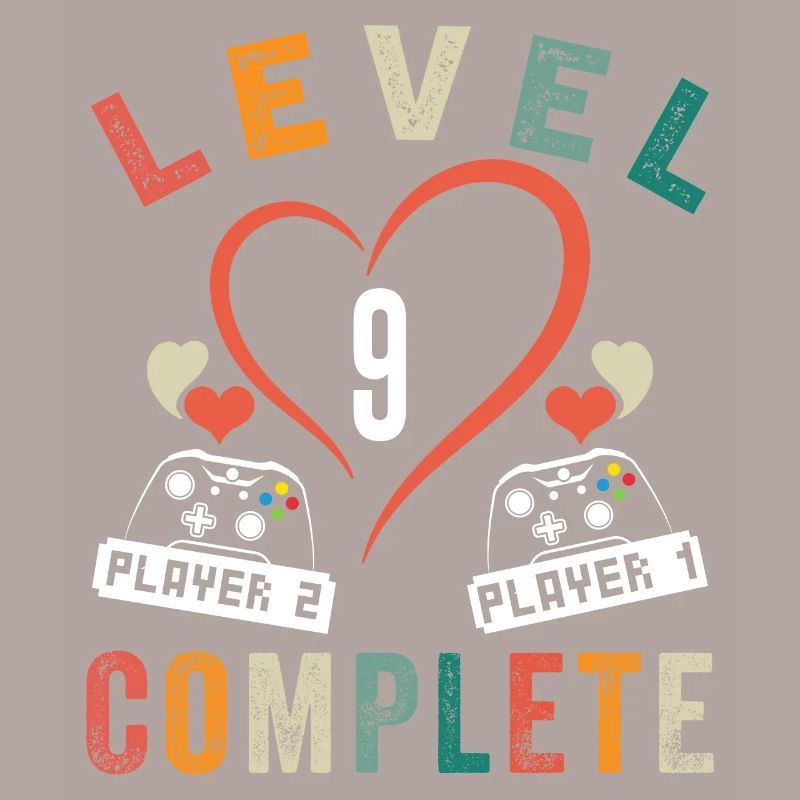 Level 9 Complete 9th Anniversary 9 Year Old Wedding