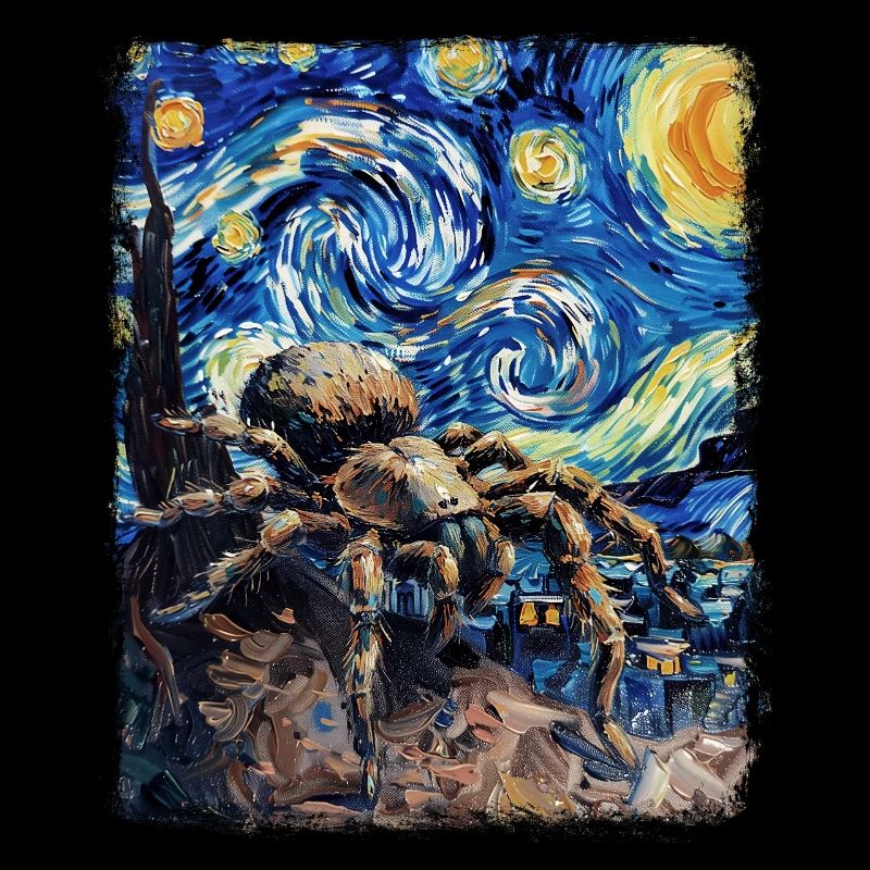 Tarentule araignée Nuit étoilée Peinture