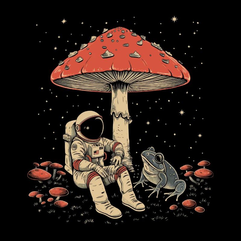 Cottagecore Aesthetic Astronaut Frog Mushroom Witc