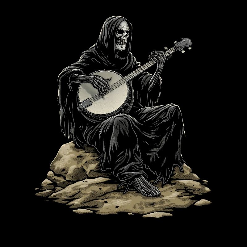 Sensenmann Der Tod Bluegrass Banjo Spieler