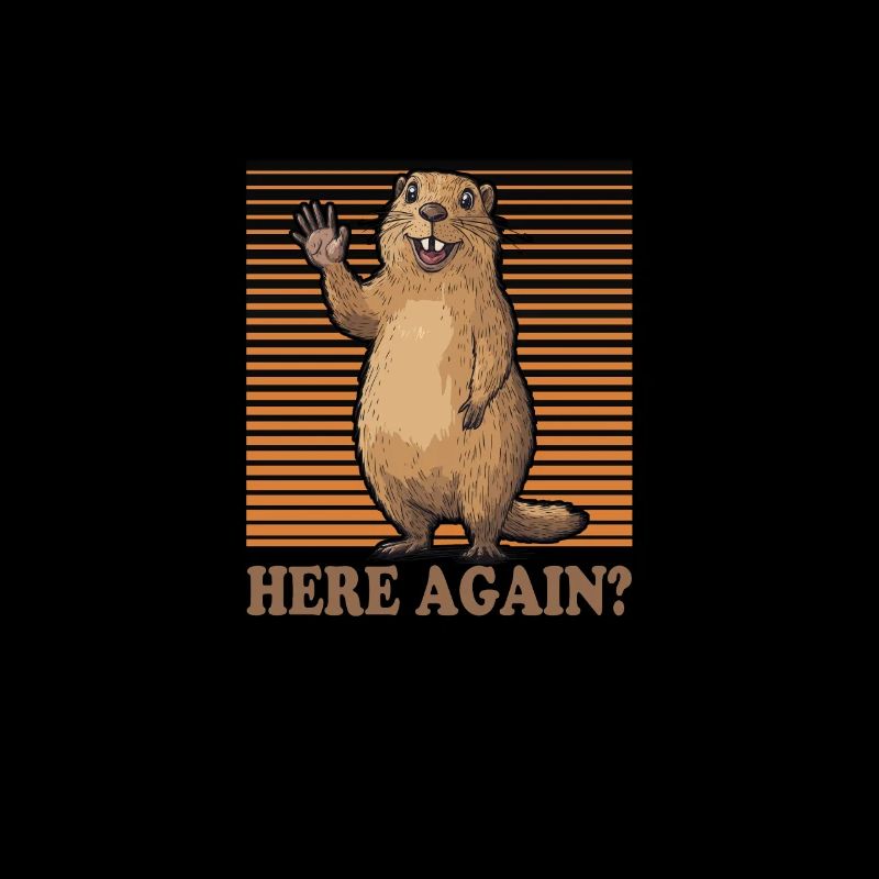 Comic groundhog that greets