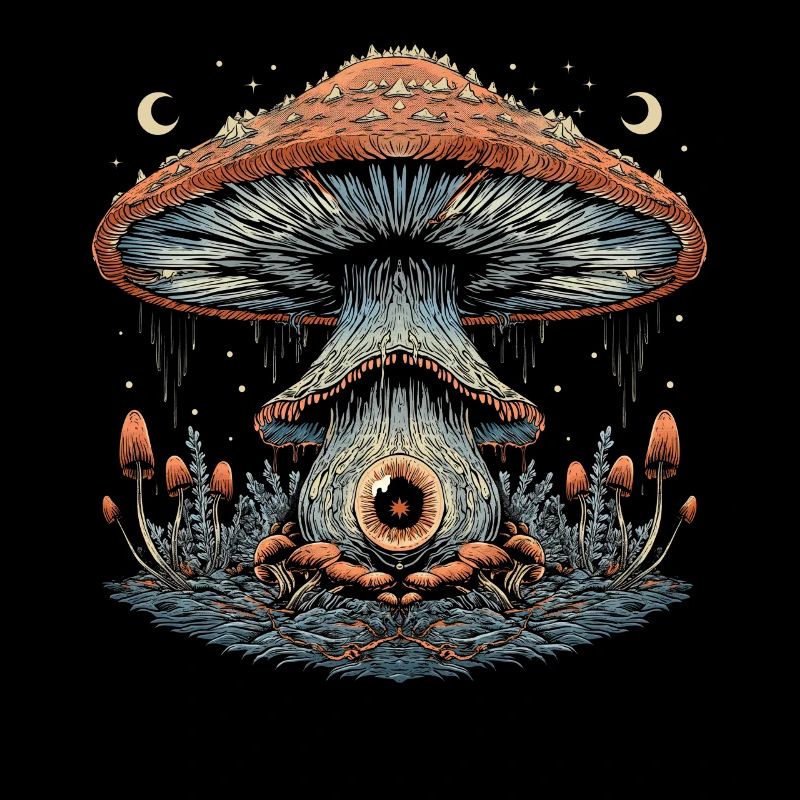 Cottagecore Weirdcore Ästhetisch Pilz Augapfel Mon