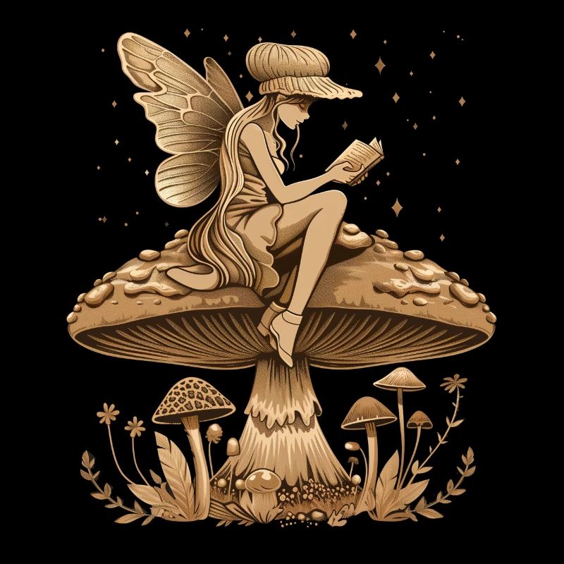 Cottagecore esthétique fée livre champignon sorcière fée