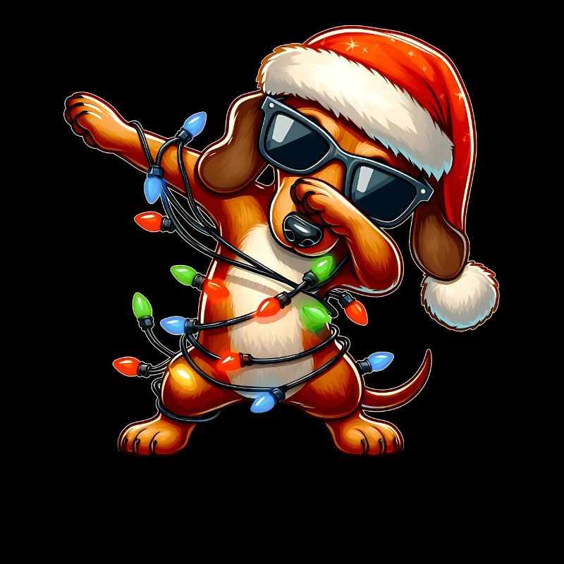 Lunettes de soleil teckel à pois Noël mignon