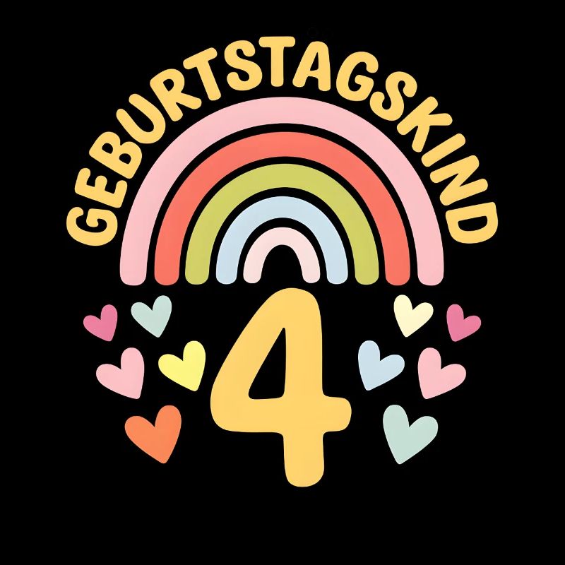4. Geburtstag Geburtstagskind Regenbogen