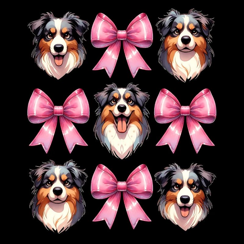 Coquette Bow Australian Shepherd Dog Mom Pink