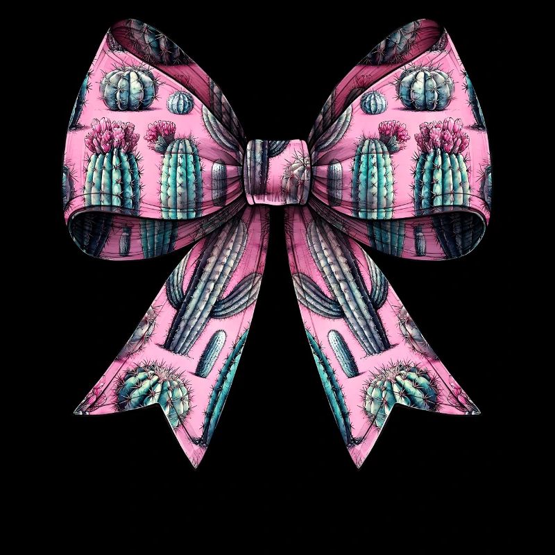 Coquette Bow Cactus Succulent Plant Pattern