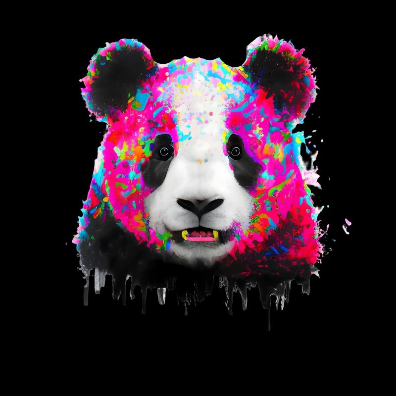 Farbexplosion Panda Bär