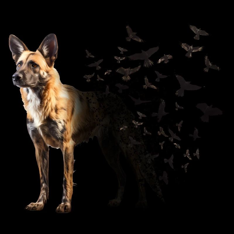 Chien de chasse peint