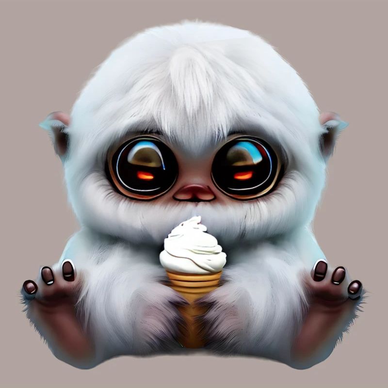 Yeti mit Softeis