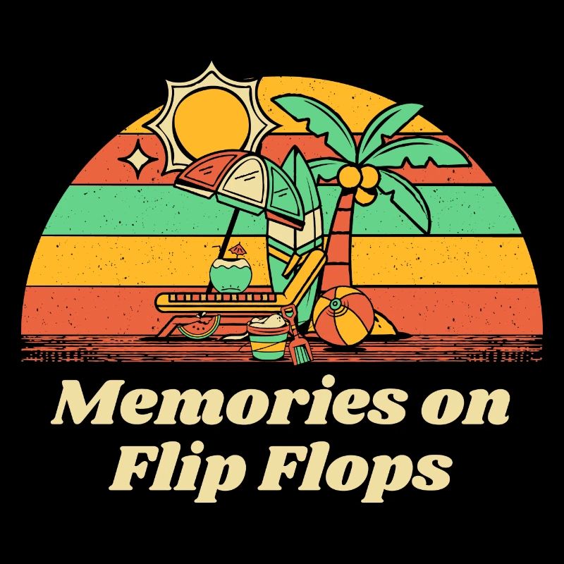 Souvenirs sur Flip Flops Été Océan Tropical Sea