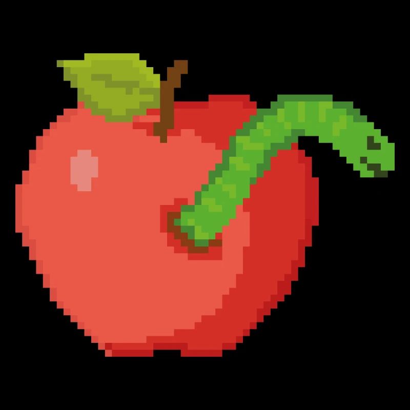 Retro Pixel Da ist der Wurm Dirn