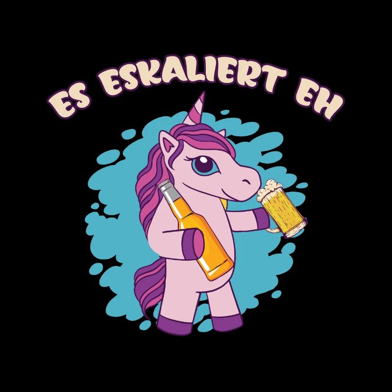 Party Spruch Trinkspruch Es Eskaliert Eh Einhorn