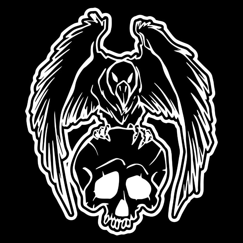 Crow on skull Halloween