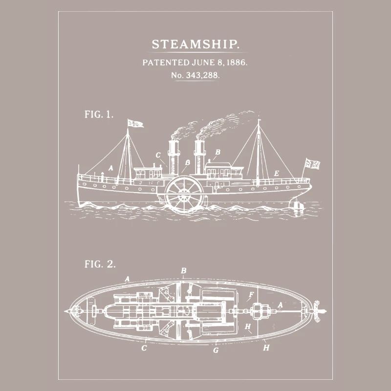 Dampfschiff Blueprint Dampfschiff